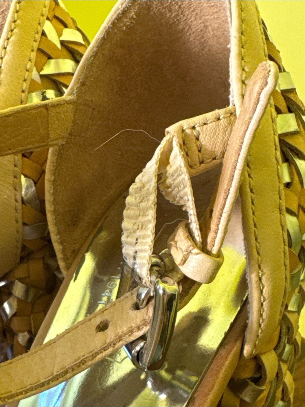 Coach Beige Woven Block Heel Sandals - Picture 4 of 11